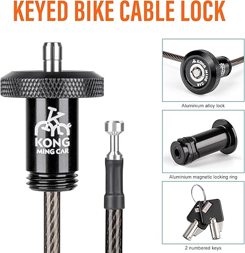 Miniatura 4 de Candado de cable de bicicleta  Cable de bloqueo de bicicleta  Bloqueo de cadena de bicicleta para casco de bicicleta, antirrobo para barras de