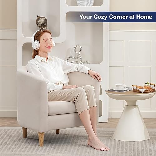 Miniatura 4 de Accent - Juego de 2 sillas de barril, modernas y cómodas sillas de sala de estar con reposabrazos, silla de lectura pequeña con acolchado suave y