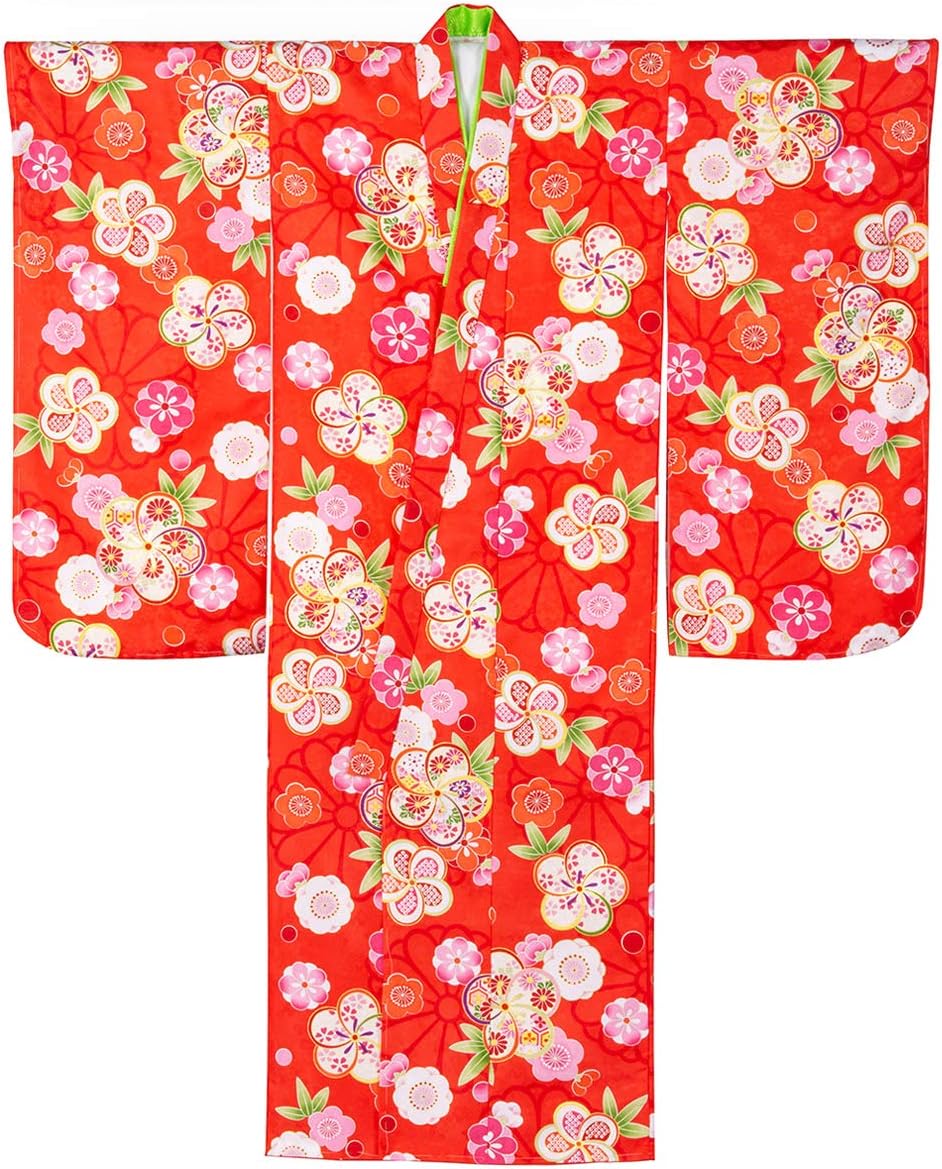 七五三 子ども 着物 被布コート 三歳 正絹 子絞り 刺繍 鈴 桜