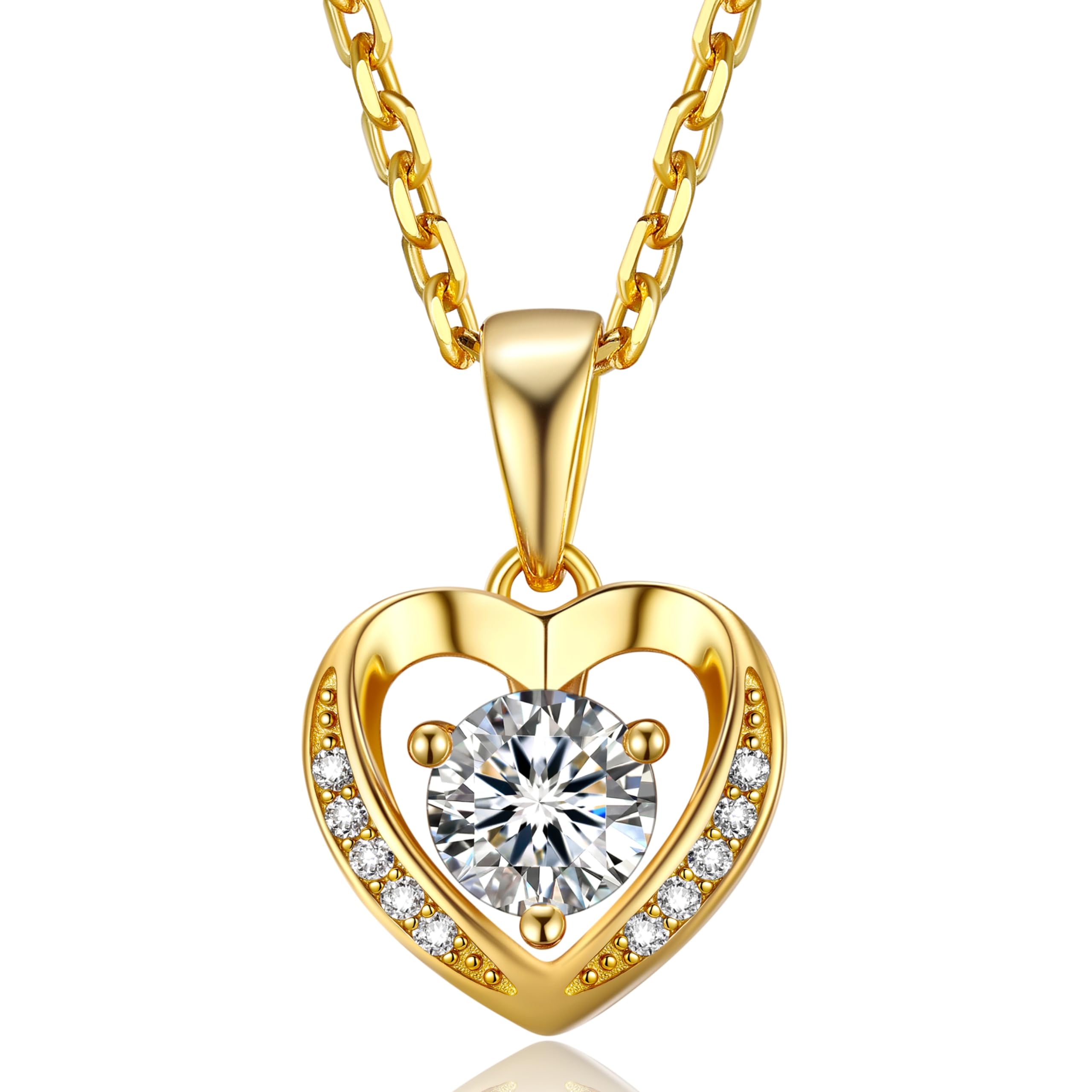 Collana Bussola ROUGEMONT Con Moissanite 1,0 Ct | Argento 925 E Oro 14K, Gioiello Simbolo Guida, Ipoallergenico Con Certificato