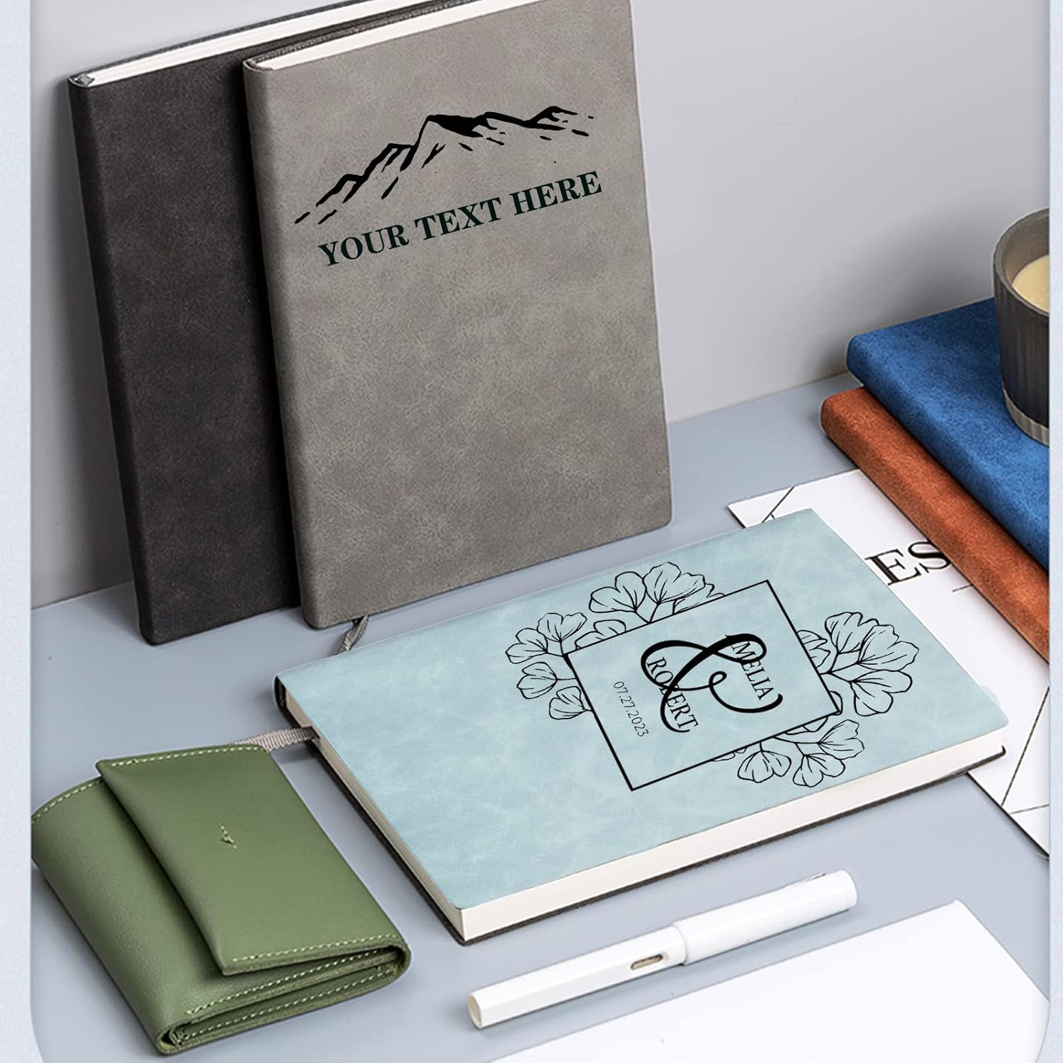 Custom Journals Personalized Engraved Faux Leather Notebook, Gift for Friends,Teacher, Coworker,Graduation-Pattern 1 - Image 6