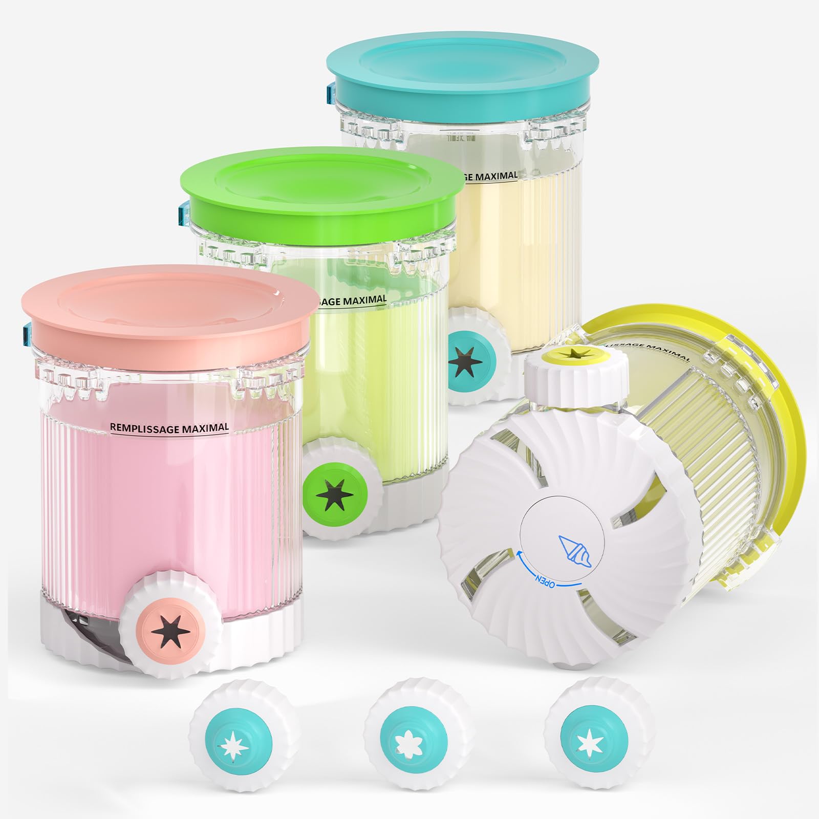 4 Pack for Ninja Creami Swirl Pints and Lids Compatible with Ninja NC700 Series, NC701, NC701C, Creami Containers for Swirl Ice Cream &amp; Soft Serve Makers, BPA-Free, Dishwasher Safe, colorful