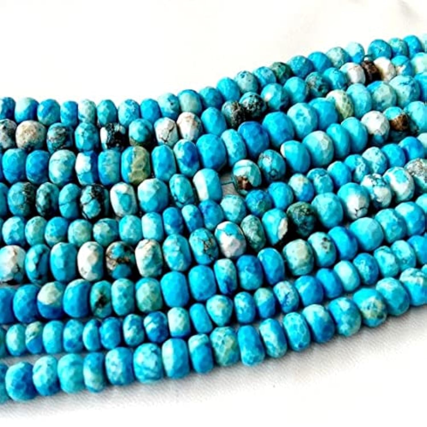 Turquoise facettée haut de gamme LKBEADS E2063, splendides perles de joaillerie fine
