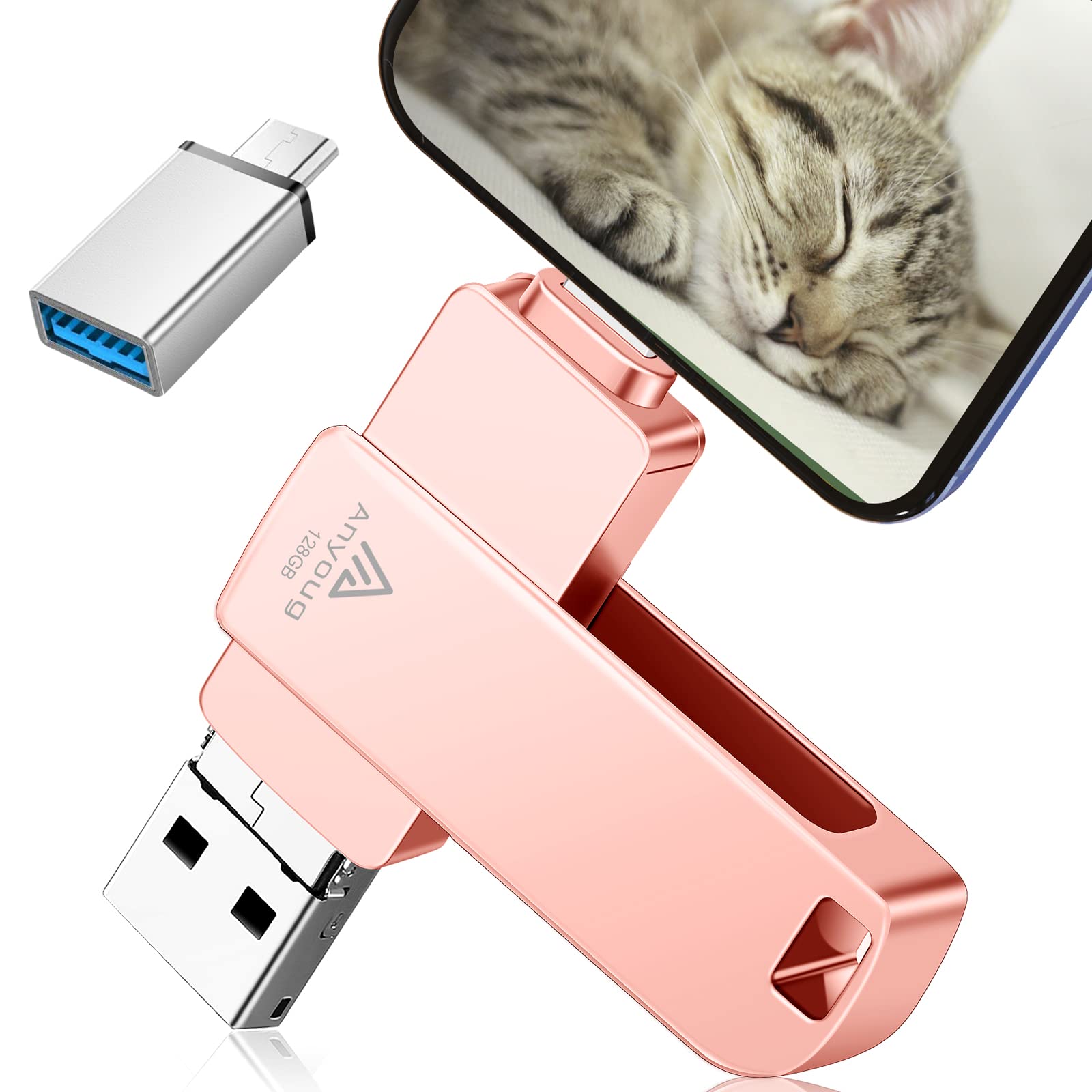 ☆人気商品☆ 128GB usbメモリ OTG高速4in1 消 亜鉛合金 402