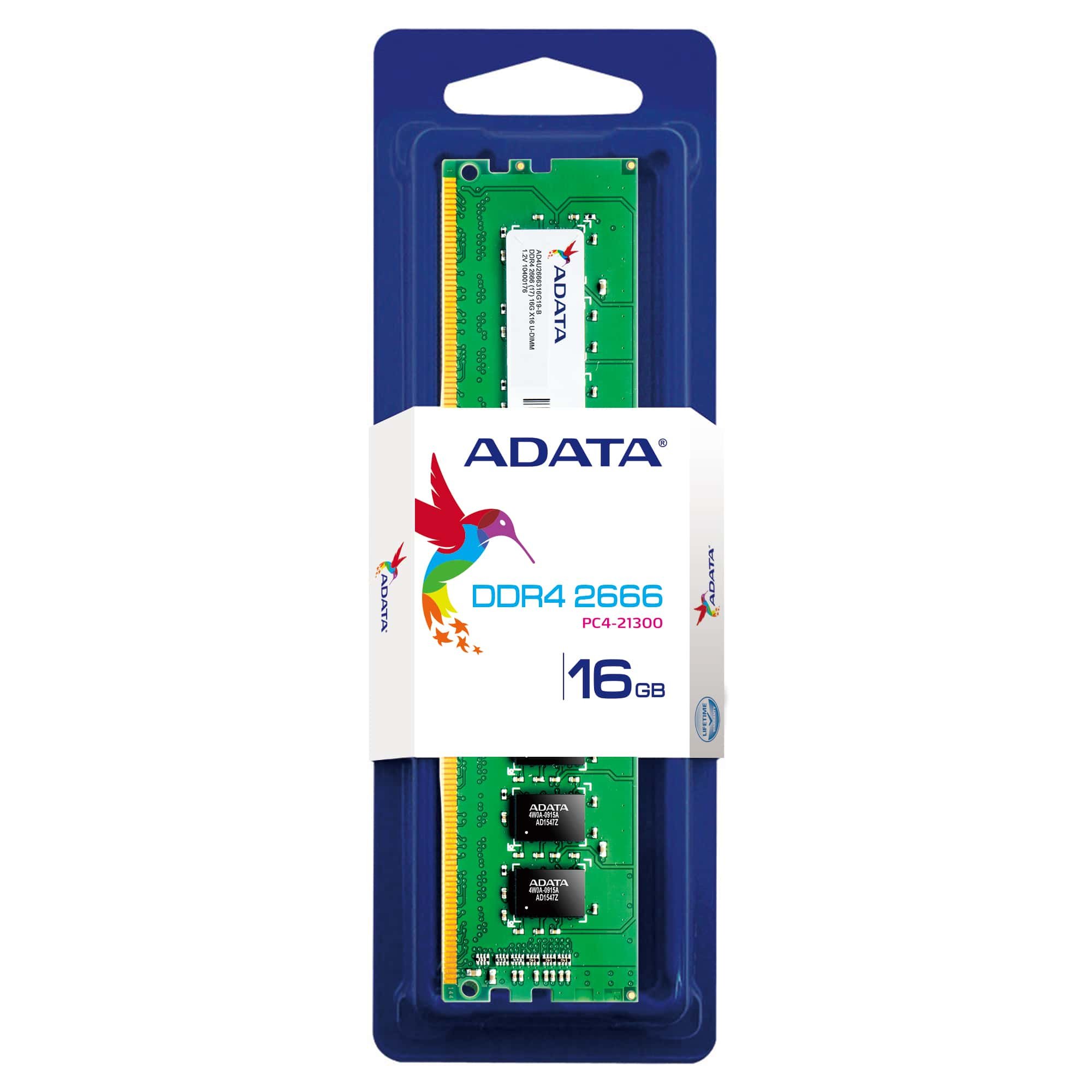 ADATA 16GB Premier DDR4 2666 288-Pin U-DIMM Memory, AD4U2666316G19