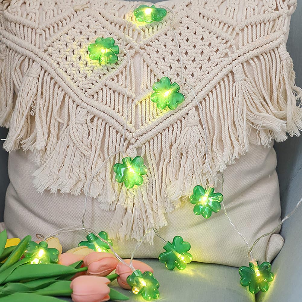 Lampy ogrodowe z czterema liśćmi koniczyny, kreatywne lampy wiszące, światła LED drut miedziany na baterie do dekoracji domu, na Boże Narodzenie
