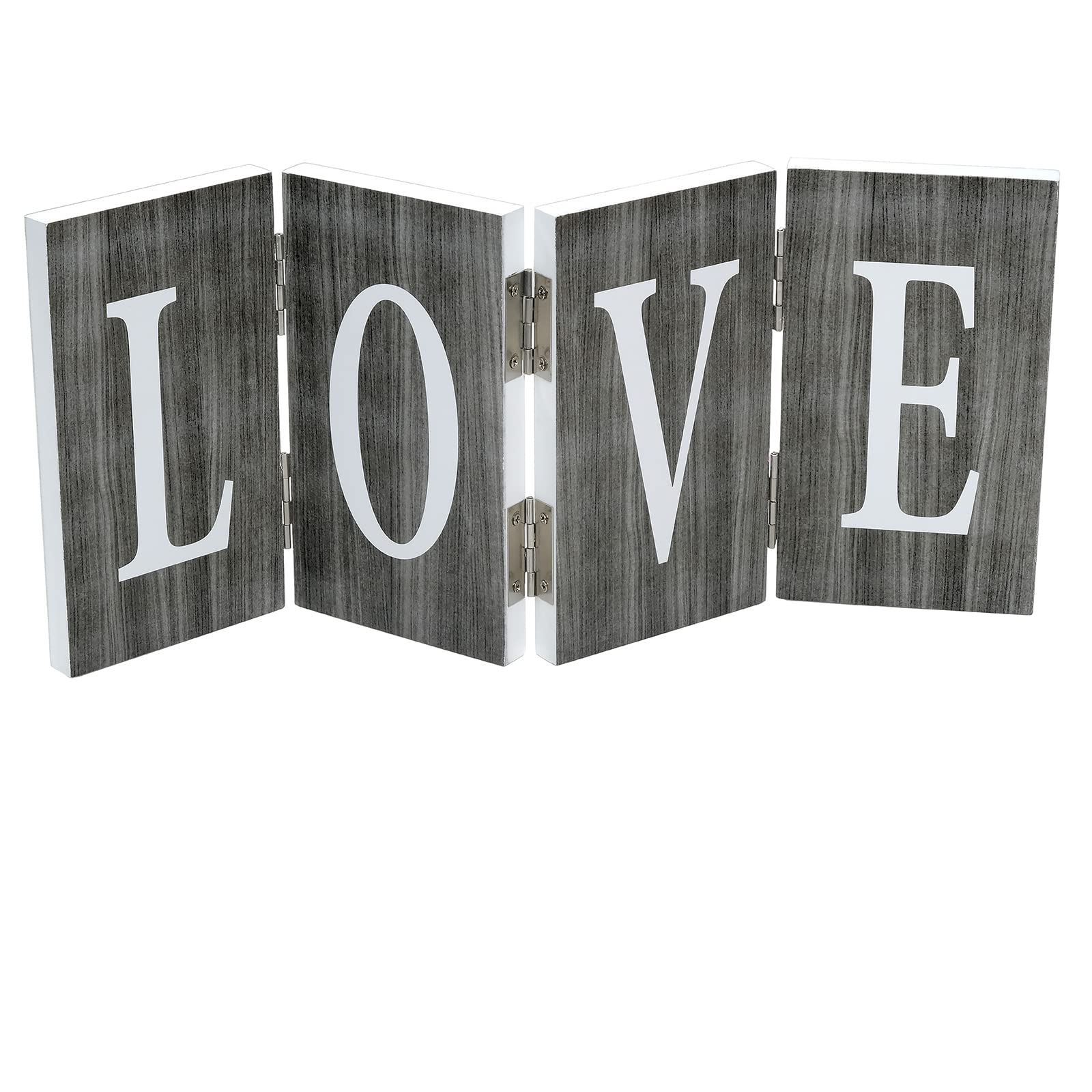 EXCELLO GLOBAL PRODUCTS Señal de acordeón con bisagras gris - Love