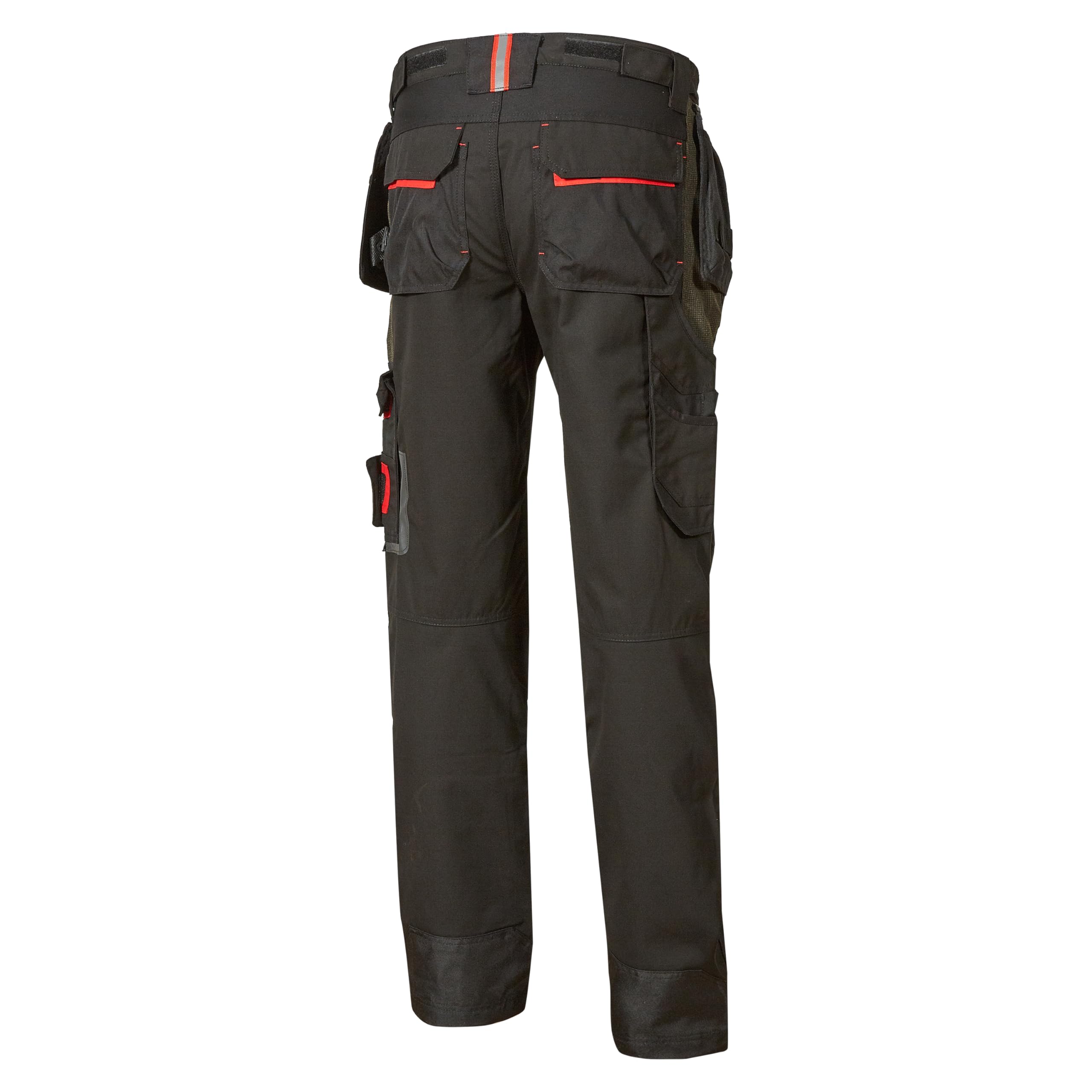 U-Power RACE, pantalón de trabajo para hombre, pantalón cargo con cintura elástica, con bolsillos para rodilleras, multibolsillos, tela cómoda, ropa exterior resistente y duradera - Black Carbon 64