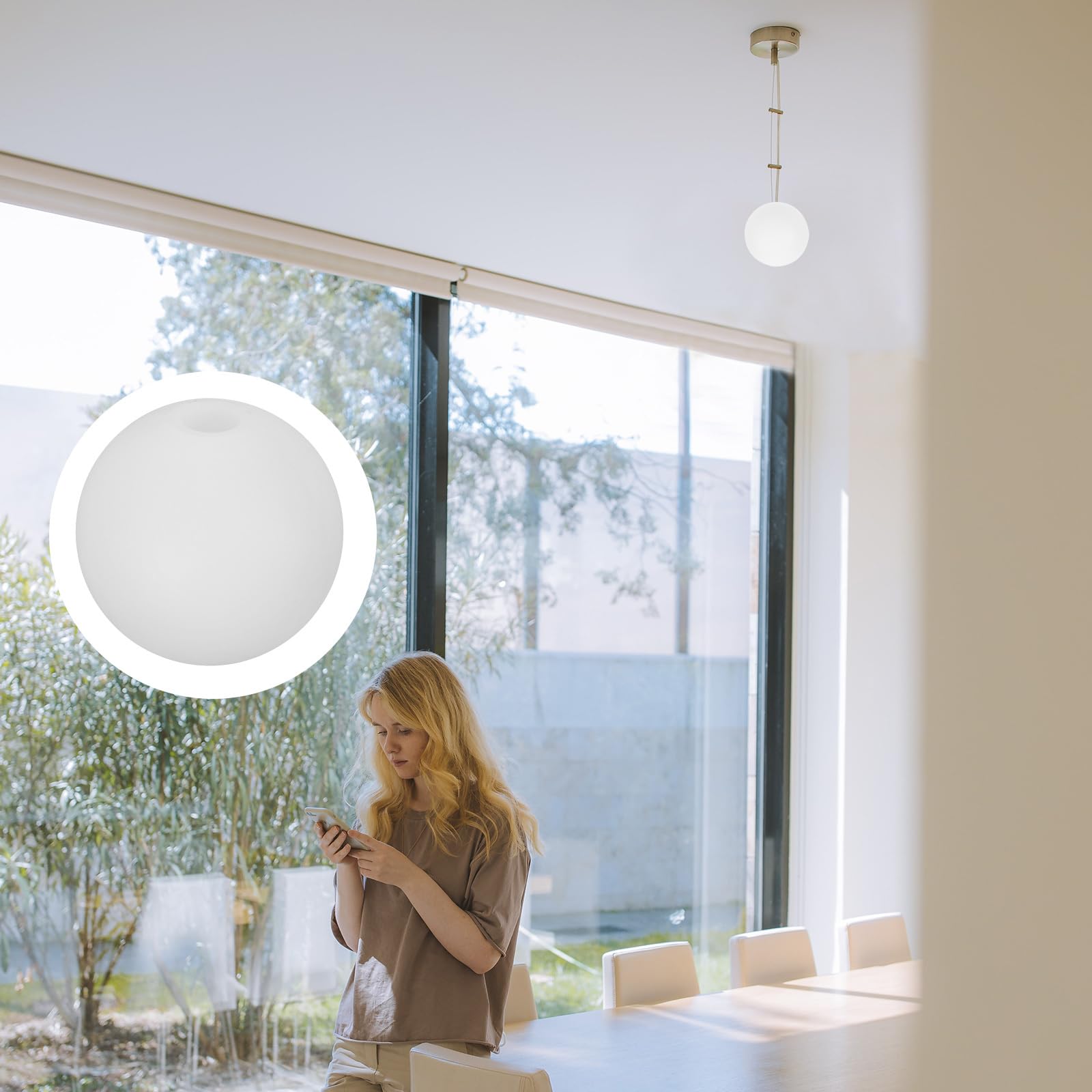 OATIPHO Globe Lampshade 3.94 Inch Acrylic Ball Lamp Shade Replacement for Wall and Post Lights Indoor Lighting Cover Soft Diffused Light - Image 2