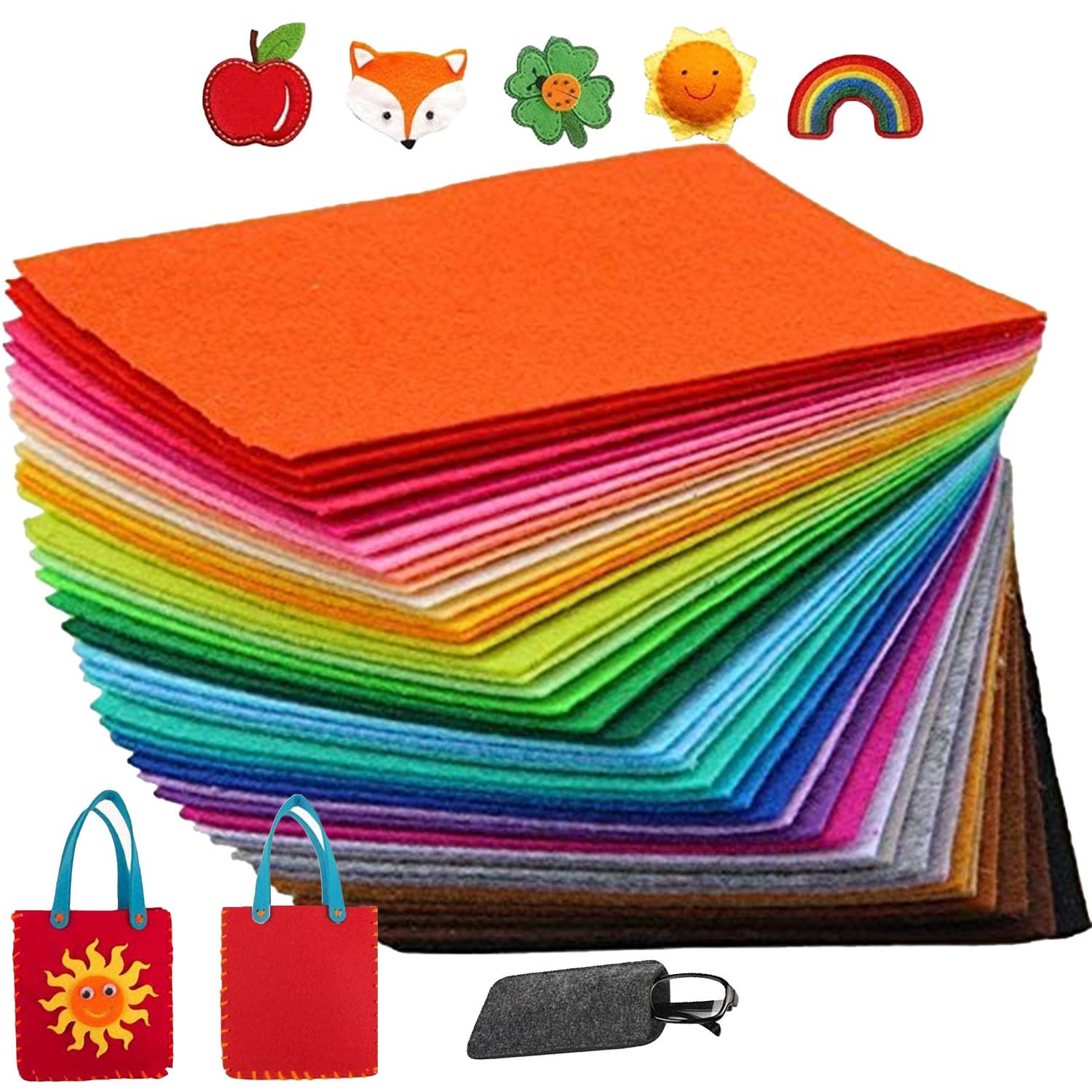 CANVASS® 20 pcs Non Woven Felt Fabric 1mm Thickness Polyester Cloth Felts DIY Bundle for Sewing Dolls Crafts20x30 cm A4