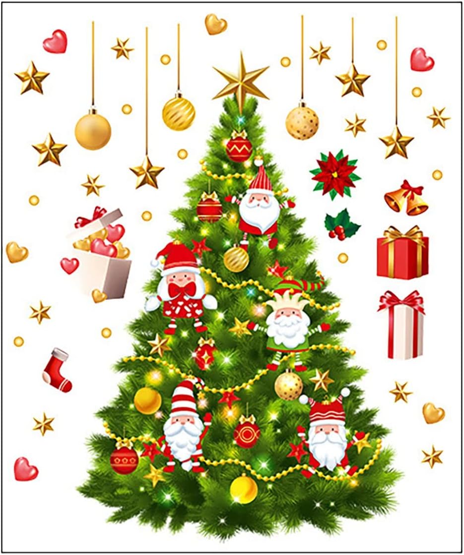 Christmas Wall Sticker Santa Wall Sticker Removable Vinyl DIY Wall