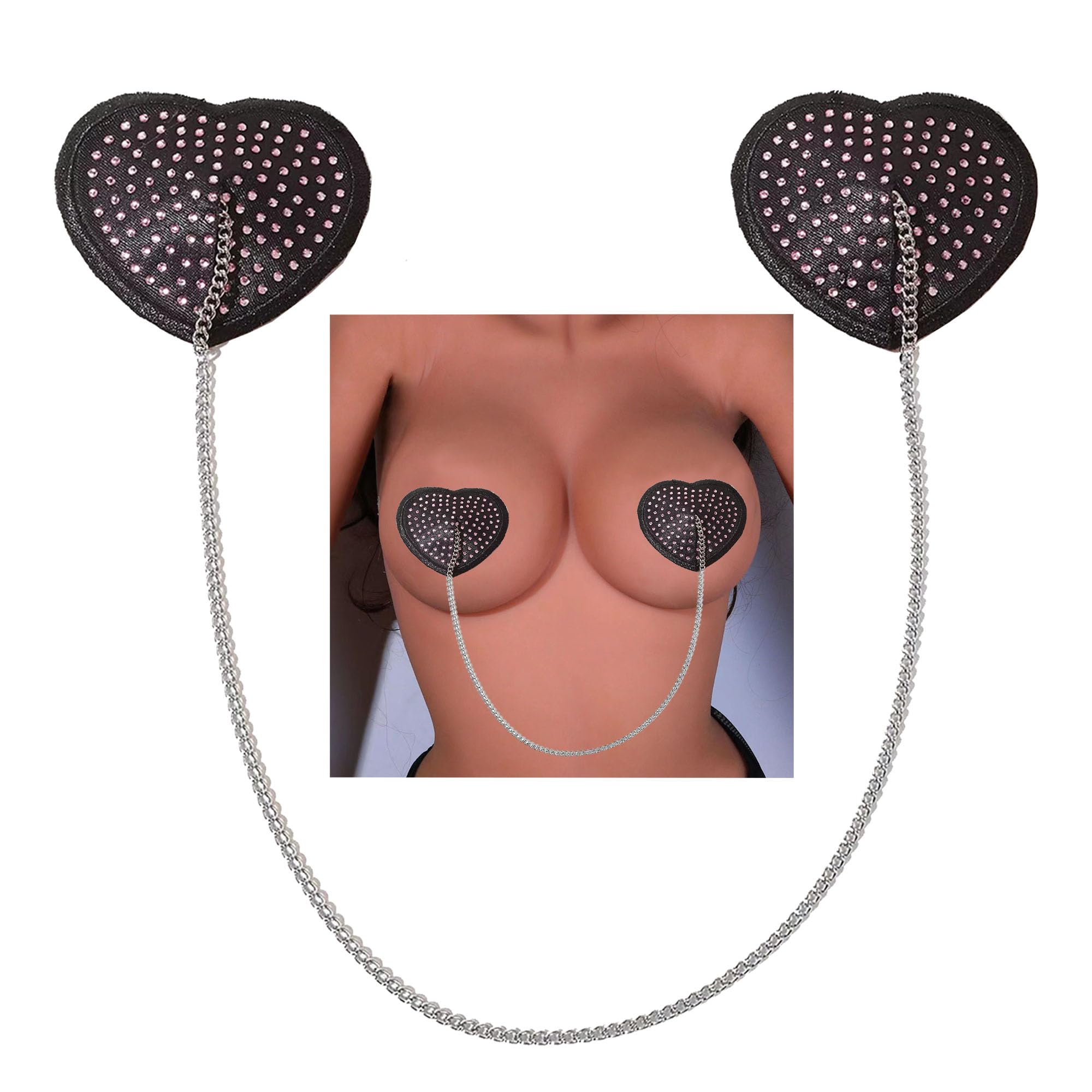 VERAMIRhinestone Nipple Covers Pasties - Carnival Raves Hollywood Rave Reusable Bra Petal Diamond Stickers Gift for Women