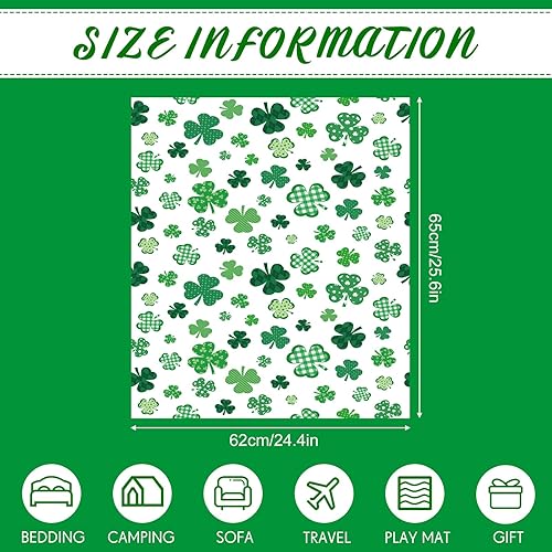 Miniatura 3 de Manta para el día de San Patricio manta de franela suave de trébol de la suerte suave cálida acogedora ligera decorativa para sofá cama sofá viajes