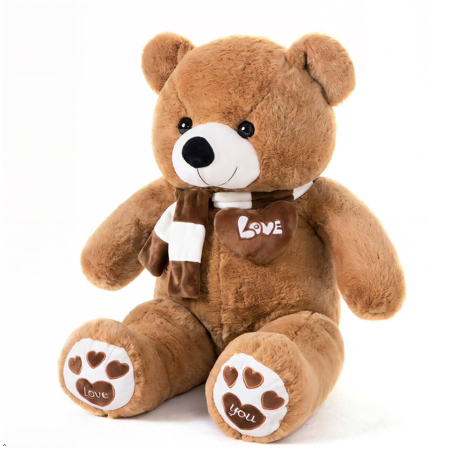 YunNasi Orso di Peluche Gigante Orsacchiotto Gigante Morbido Peluche Giganti Bianco (100cm, Marrone scuro) | Morbido Peluche Giganti (100cm, Marrone scuro)