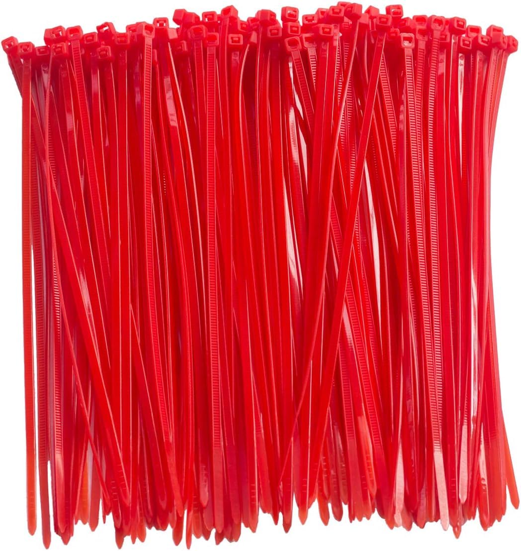 Cable Ties,300mm×7.6mm Heavy Duty with 70 kg Tensile Strength Large UV Resistant Strong Nylon Cable Zip Ties(100 Pieces),Red