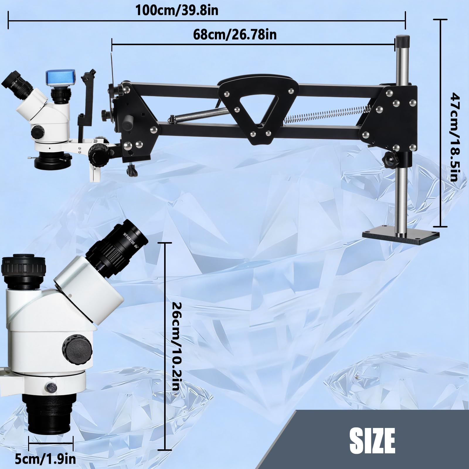 DZQ Microscopio trinoculare dei monili