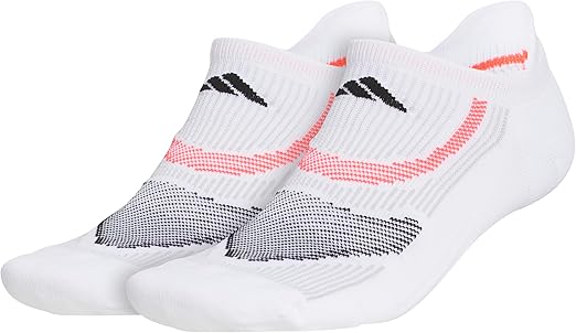 adidas Unisex Superlite Performance Tabbed No Show Running Socks with achilles protection (2-Pair)
