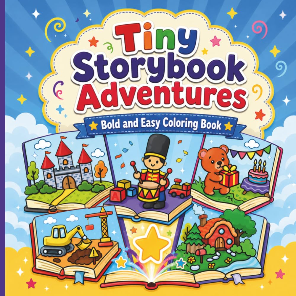Tiny Storybook Adventures: Bold & Easy Coloring Book