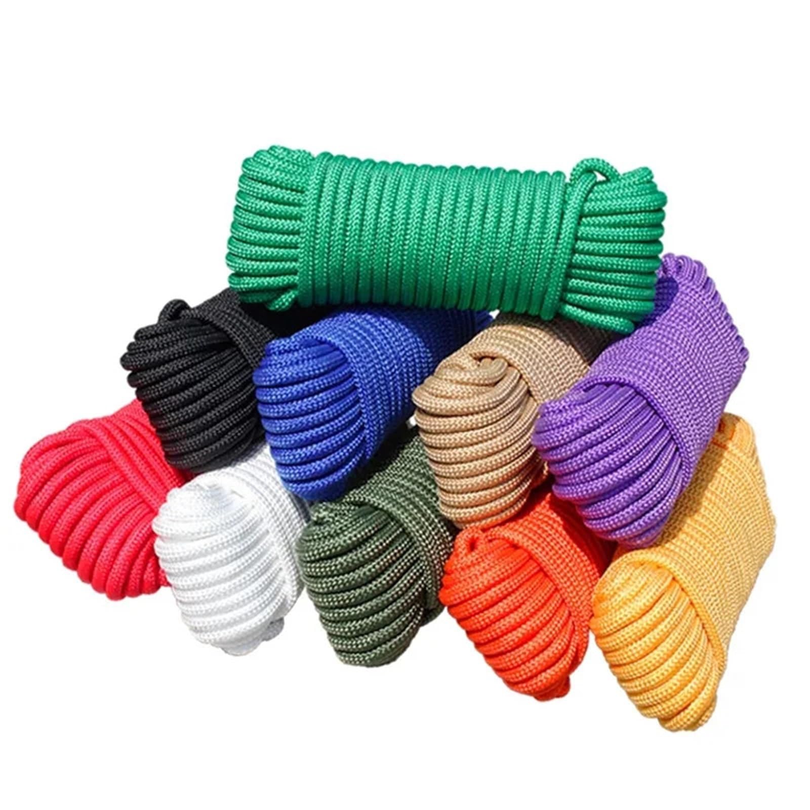 Corde en nylon tressé et polypropylène robuste pour escalade, bateau, yacht, voile, corde à linge, corde à linge, décoration (10 couleurs) (H, 8 mm) - 20 m