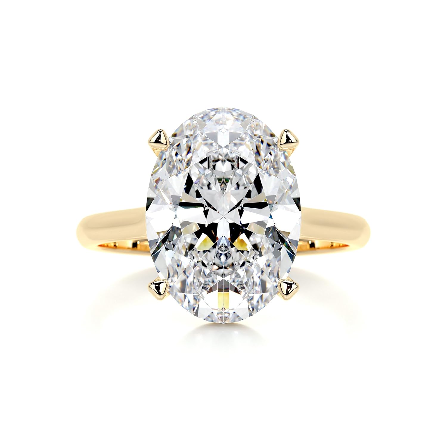 5-11 CT Moissanite Engagement Ring Colorless VVS1 10K 14K 18K Solid Gold & 925 Sterling Silver Solitaire Moissanite Enagement Ring Christmas Gift For Women (Yellow, Main Stone :- Oval | 8 Carat)
