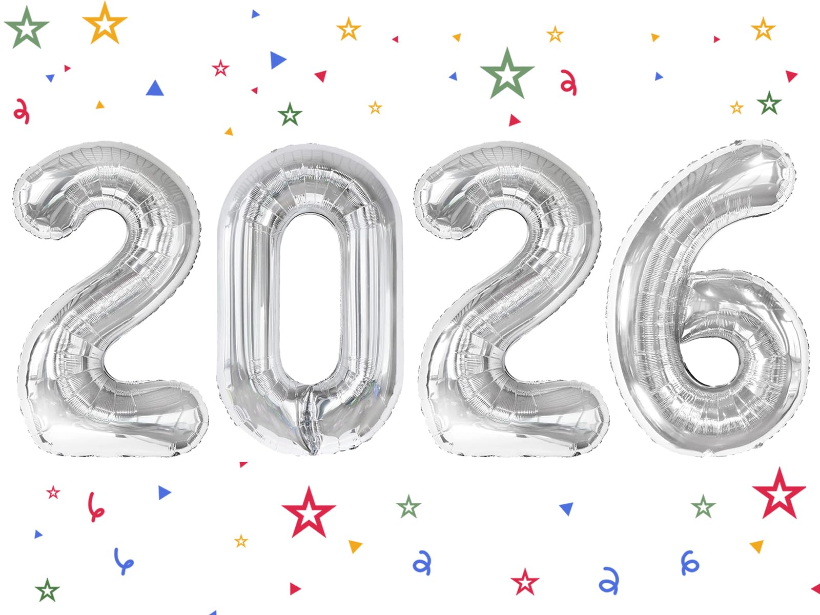 Photo 1 of 2026 Balloon - Silver Birthday Number Balloons, 40 Inch Large Foil Balloons Silver Themed Birthday Decorations?Number 2026 Balloon? class of 2026 decorations