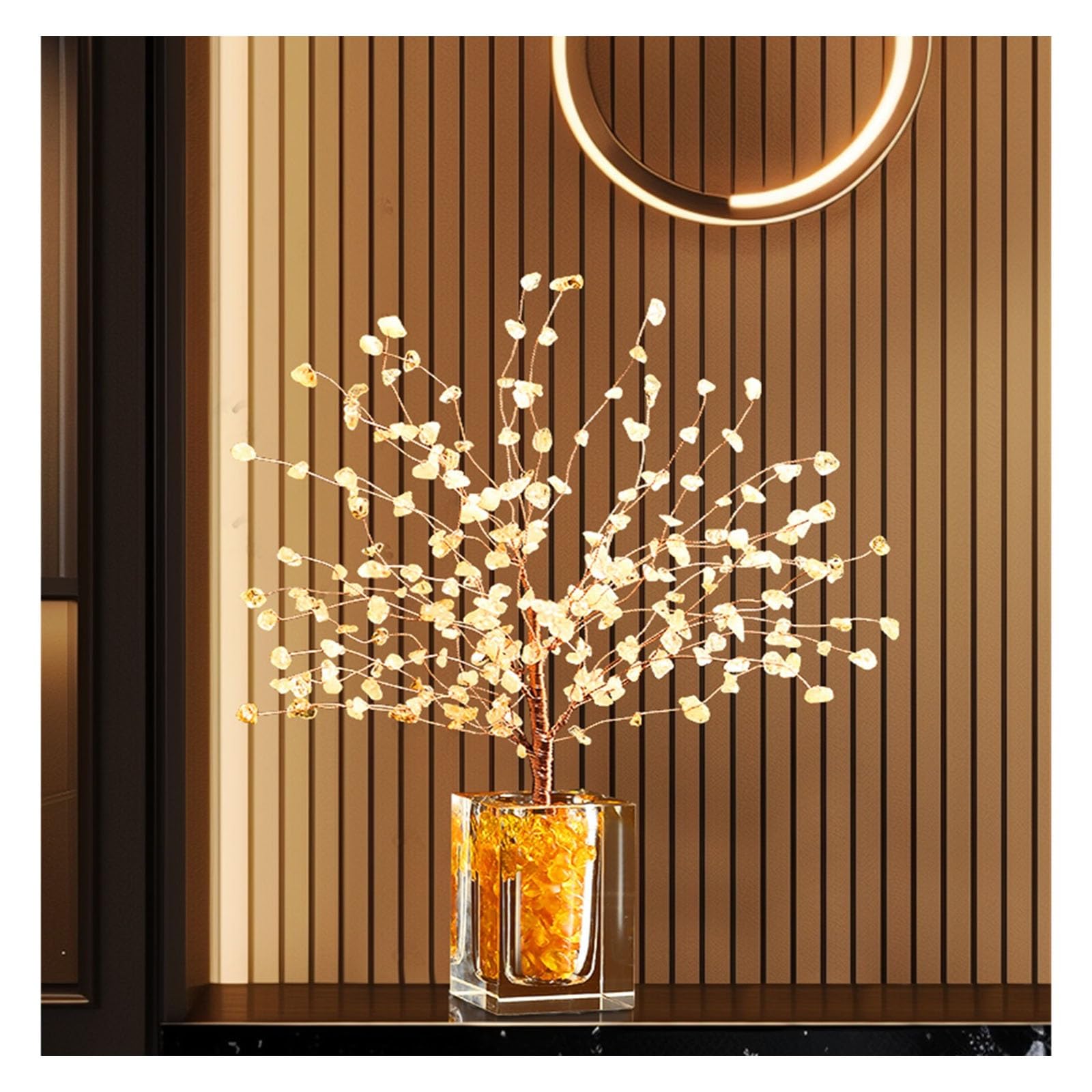 Ozdoby Drzewo Życia Drzewo Feng Shui Kamienne Drzewo Bonsai Drzewo Pieniądze Drzewo na szczęście Domowe Biuro Dekoracja stołu Drzewo Pieniądze (Żółte)