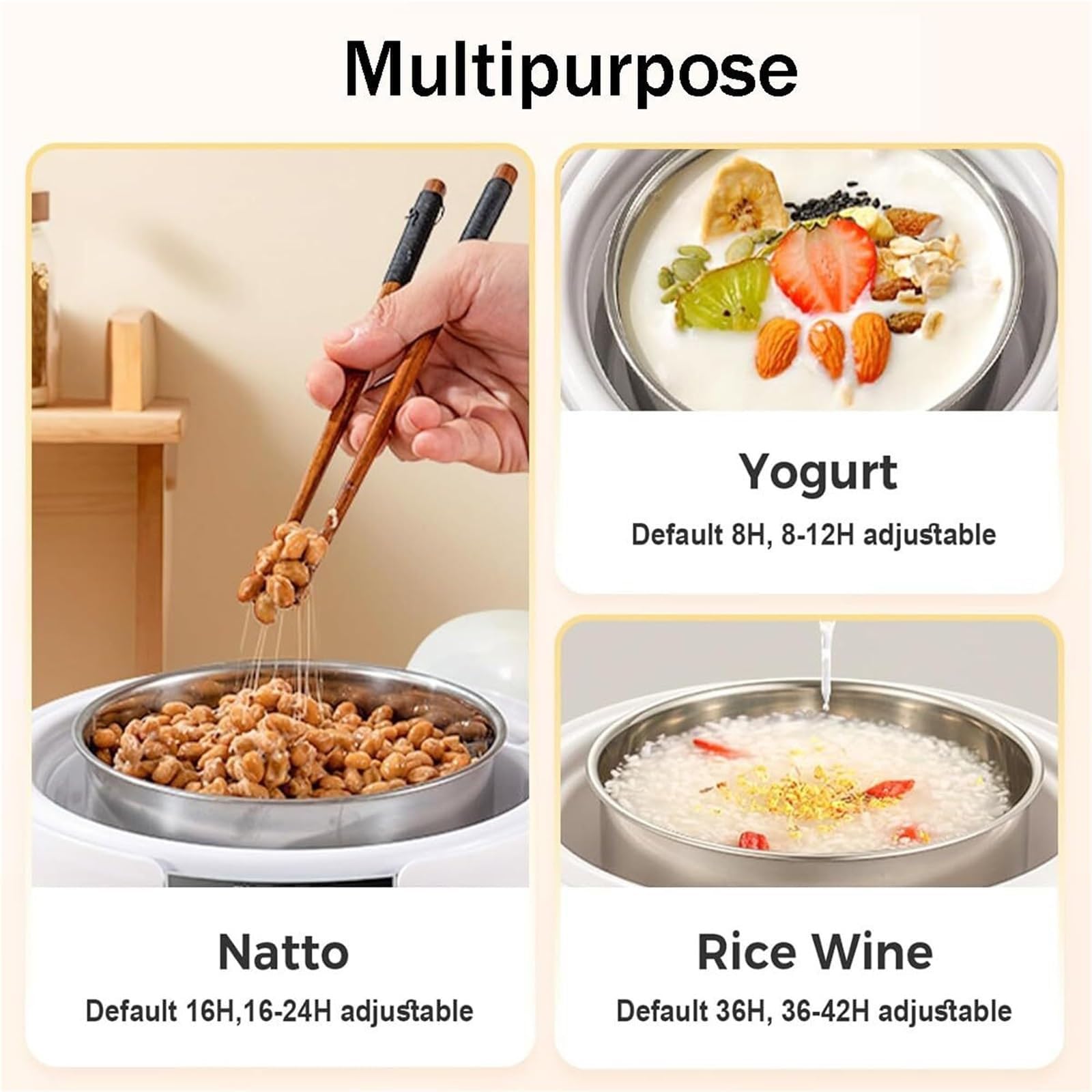 Yogurtera con Control De Temperatura para Yogur Probiótico