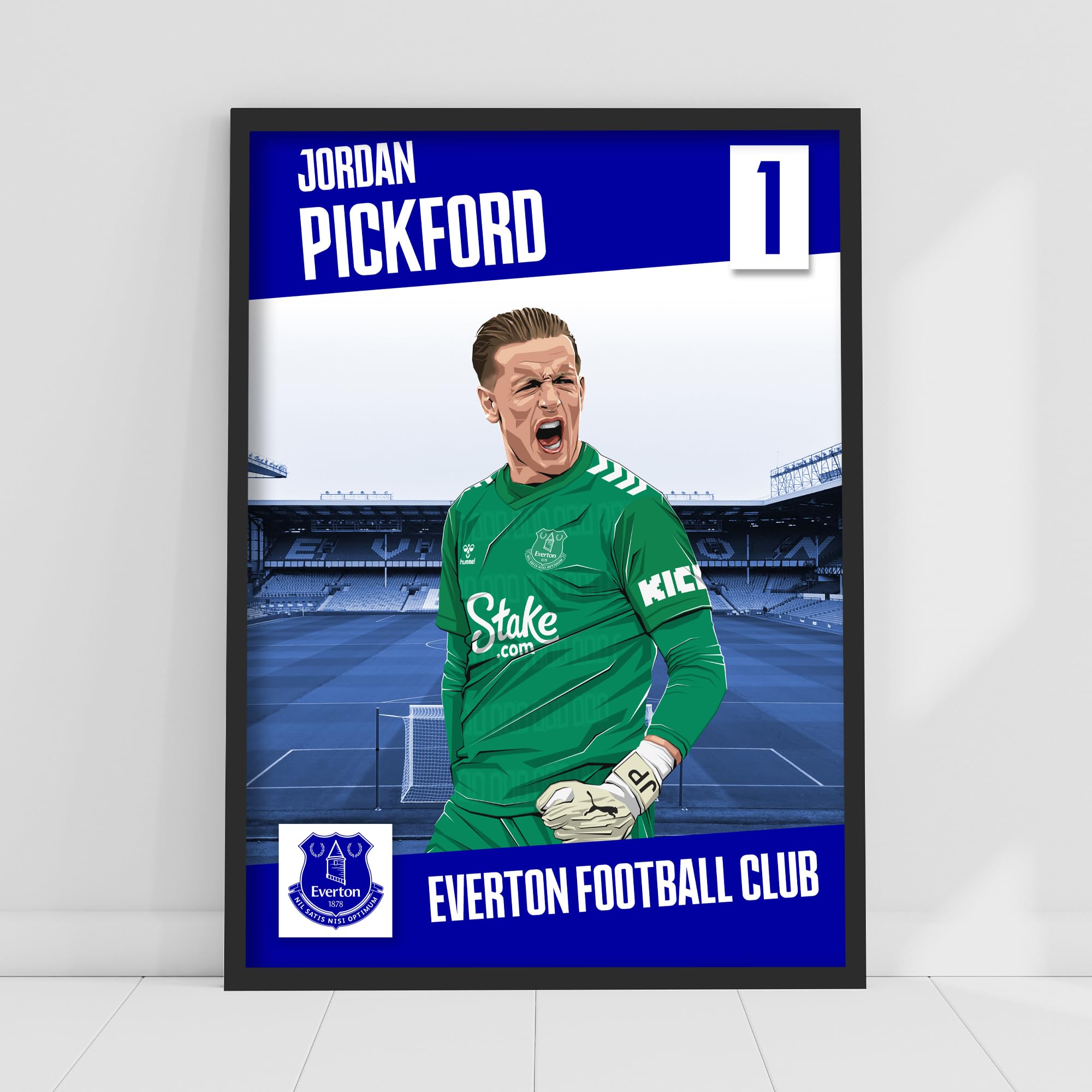 Themed Everton FC Poster - Pickford Print Design Wall Art (29.7cm x 42cm - A3)