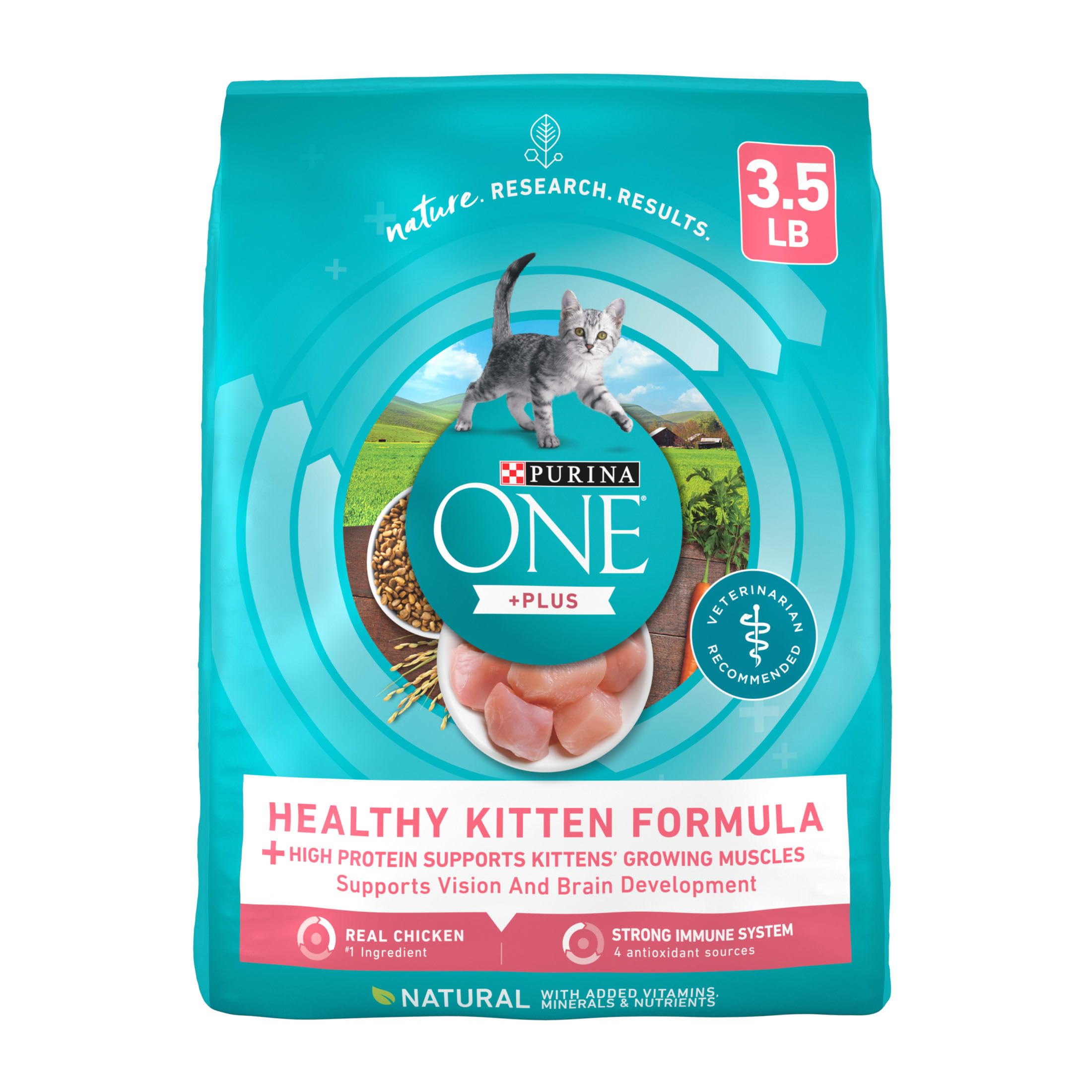 P L-RA Healthy Kitten Formula, Dry Kitten Food, Chicken, 3.5 Lb Bag - Minerals and Nutrients is Crafted by A Veterinarian-Recommended Brand in Owned Facilities