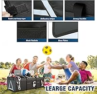 Vista 4 de K KNODEL Organizador resistente para maletero de automóvil con bolsa térmica de aislamiento premium, 3 compartimentos plegable resistente para Negro