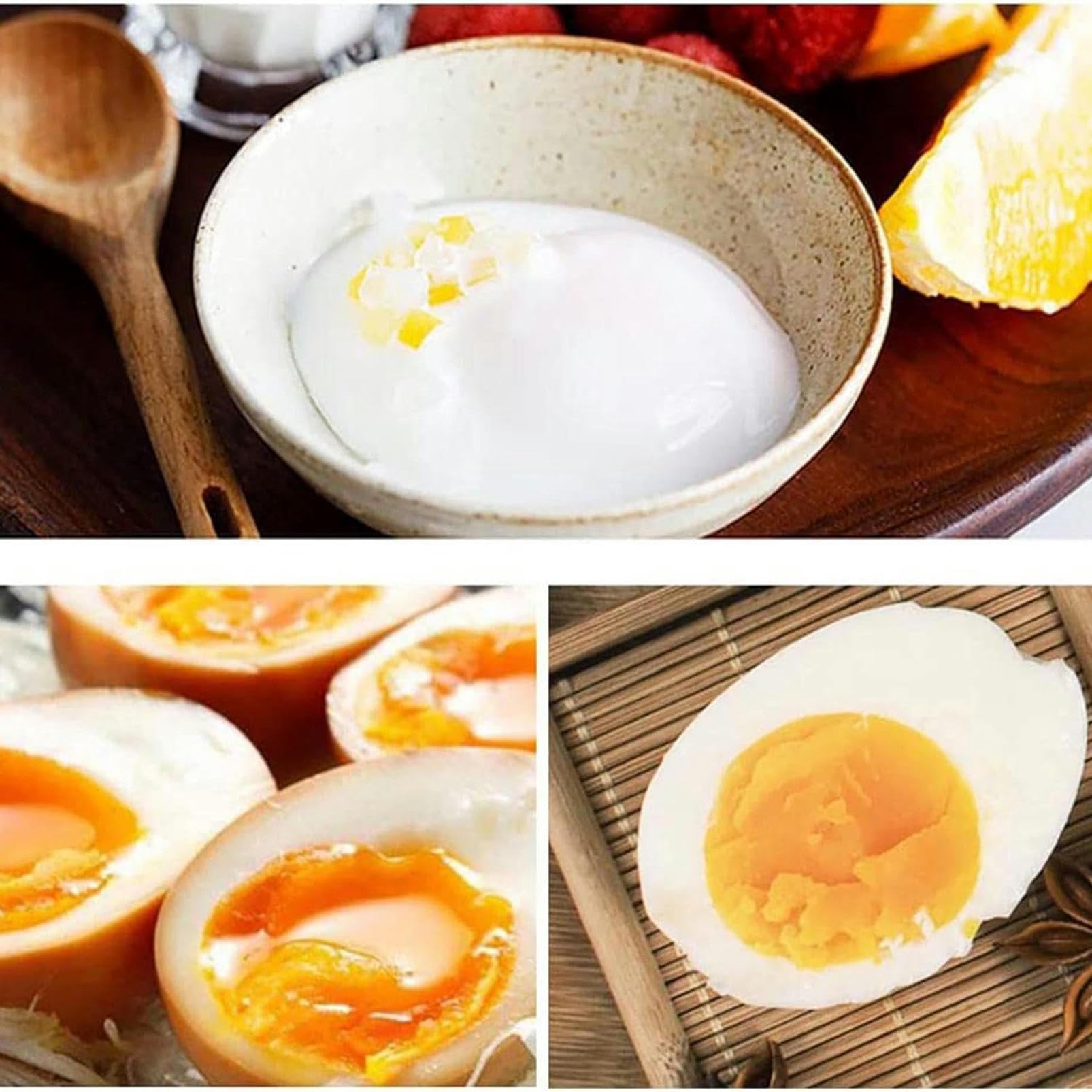 Cocedor de Huevos eléctrico de Aguas Termales - Cocedor automático de 800 W con de Temperatura Inteligente, Capacidad para 50 Huevos para Obtener Huevos, Blandos como Duros.