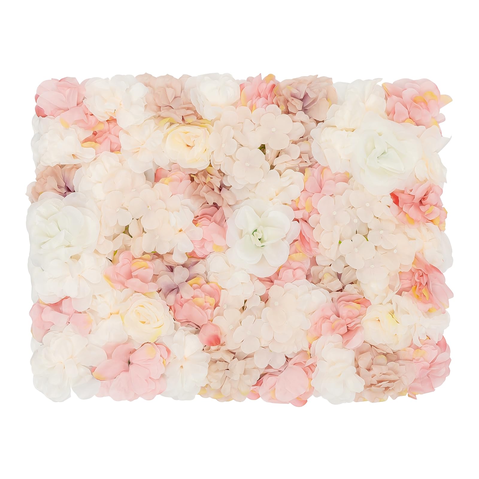 Pannello da parete con fiori artificiali, realizzato a mano, 20 pezzi, 40 cm x 60 cm, colore rosa seta, pannello con rose e piante acquatiche, per matrimoni, baby shower (autunno)