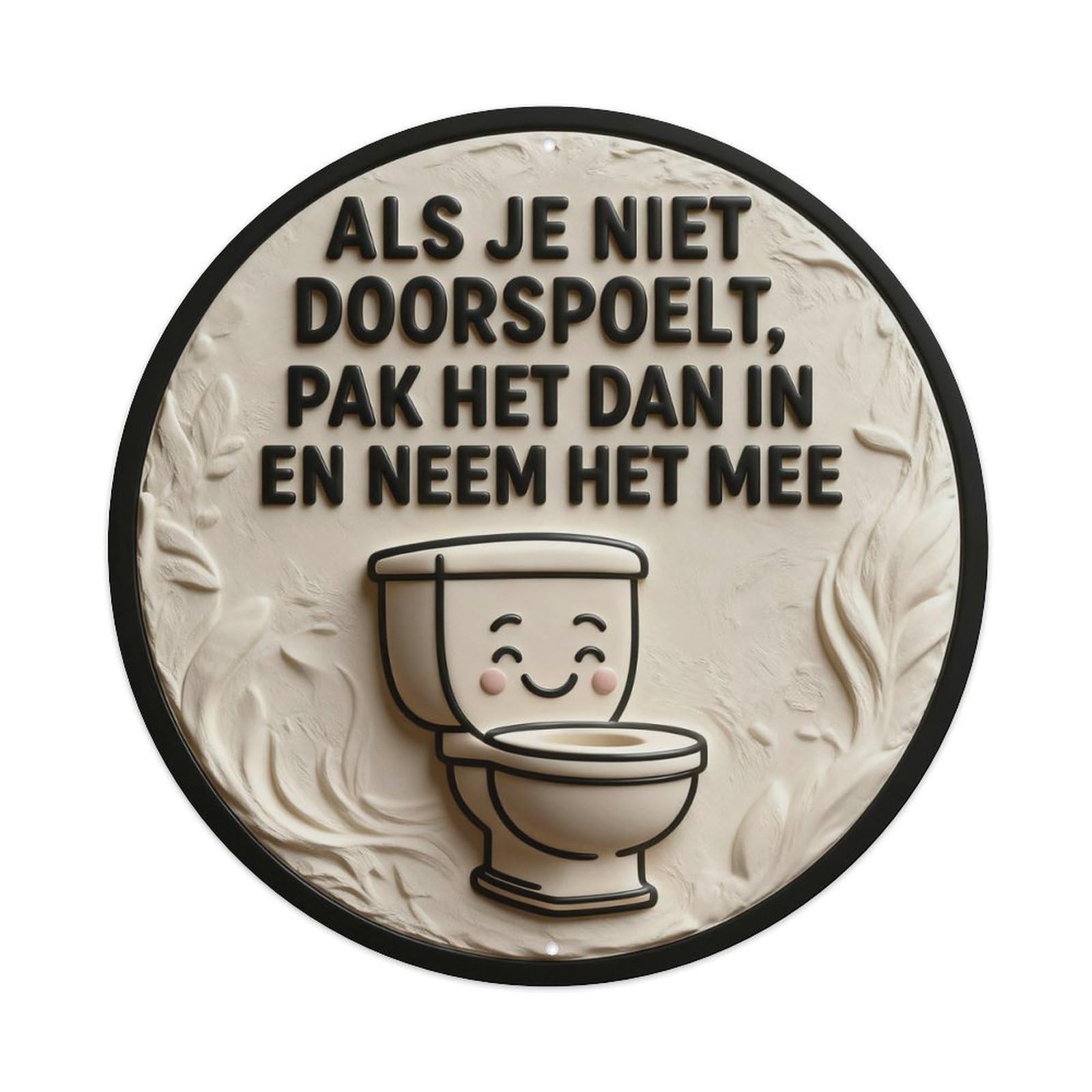 Zlatcbu Vintage Dutch Toilet Humor Reminder Metal Tin Sign Retro Wall Art Poster, Decor For Home Living Room Bar Cafe Garage, 8X8 Inch