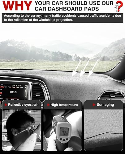 Vista 147 de Autorder Alfombrilla para tablero de instrumentos para Toyota 4Runner 1990-1995, accesorios para camioneta, cubierta de salpicadero, alfombrilla