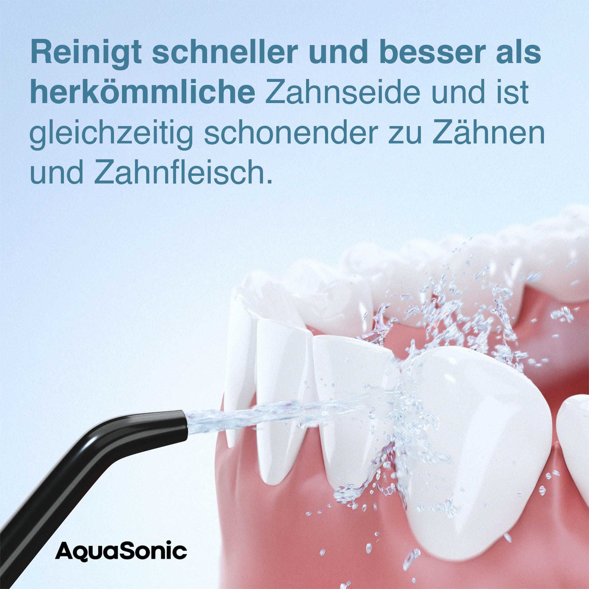 AquaSonic Aqua Flosser Kabellose Munddusche, wiederaufladbarer Water Flosser zur Zahnreinigung, wasserdichter tragbarer Oral Irrigator mit 5 Düsen für Zahnspangen, Zuhause & Reisen