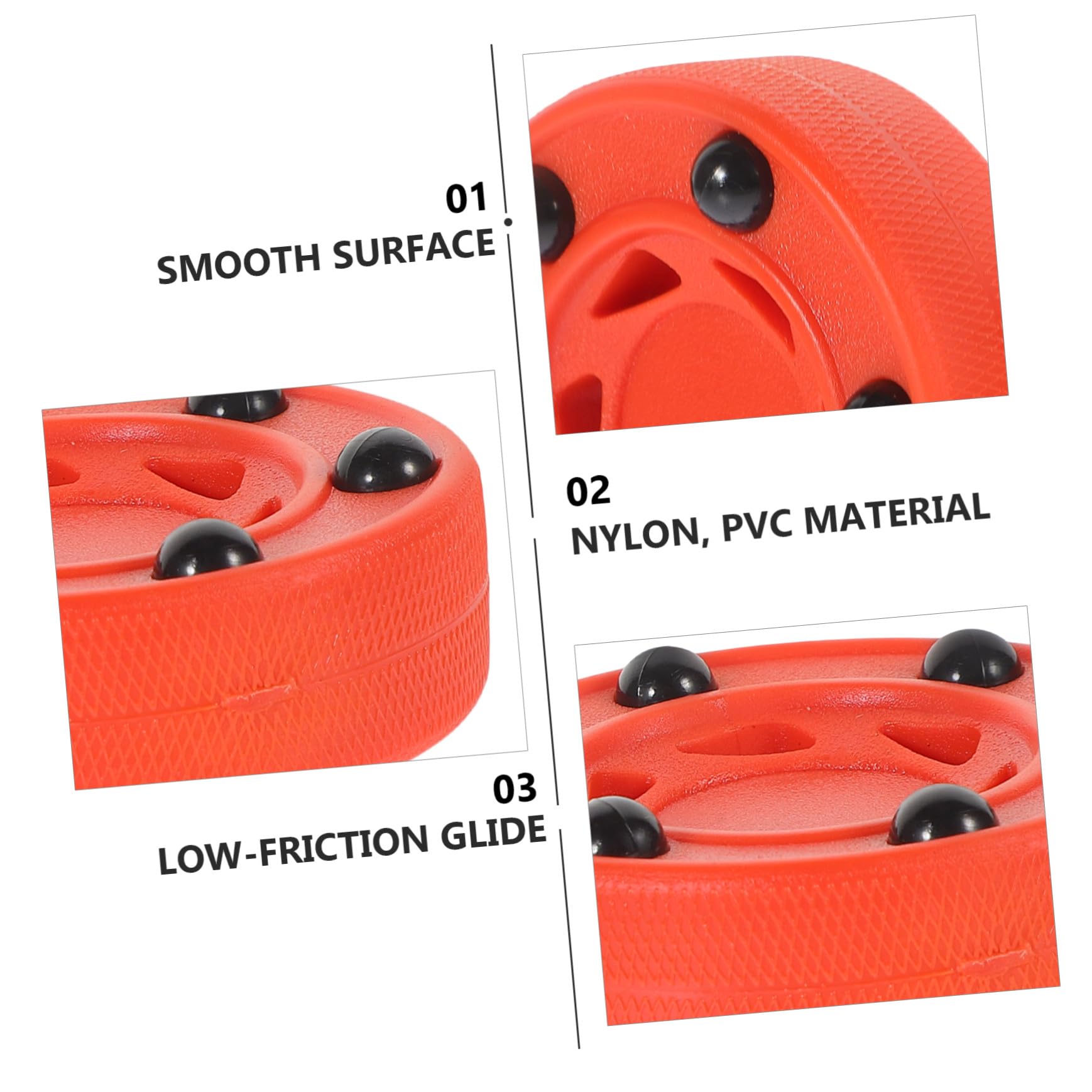 POPETPOP Rondelle PVC Hockey D'entraînement Roller Nylon de Rouge en Pièces Légère Antichoc Pack de 2 pour sur Glace et Roller sur Surfaces Extérieures