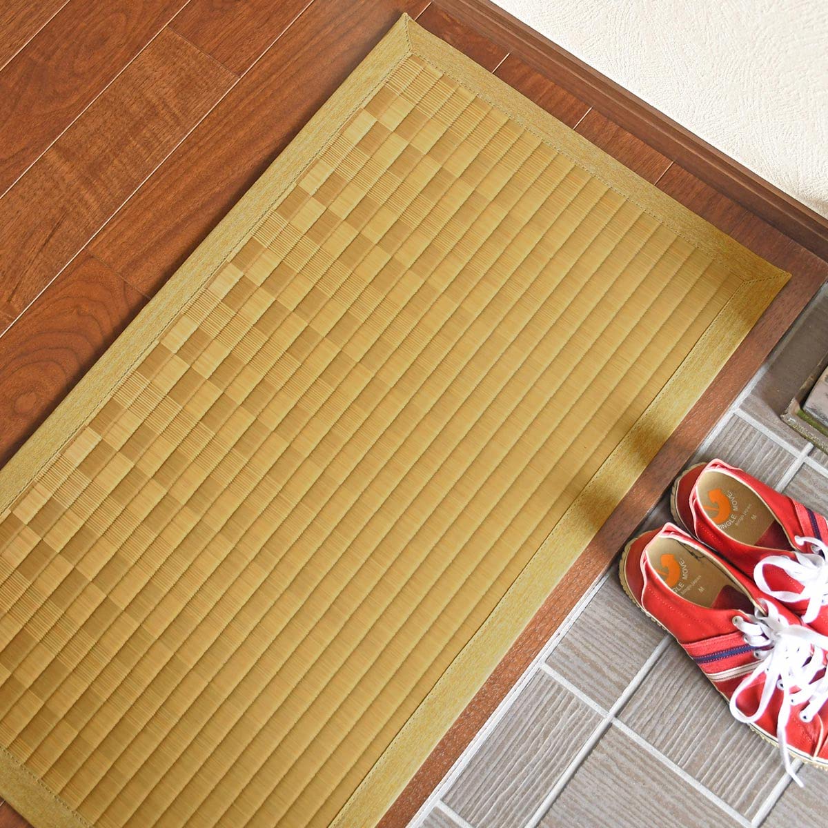 Amazon | い草 玄関マット こがね BE 70×120 cm 日本製 滑り止め