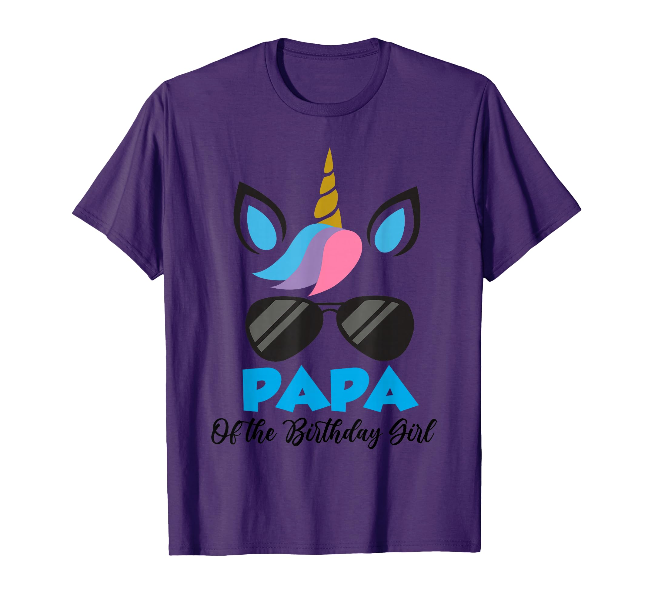 Unicorn Papa of the Birthday Girl Shirt Matching Party Tee T-Shirt