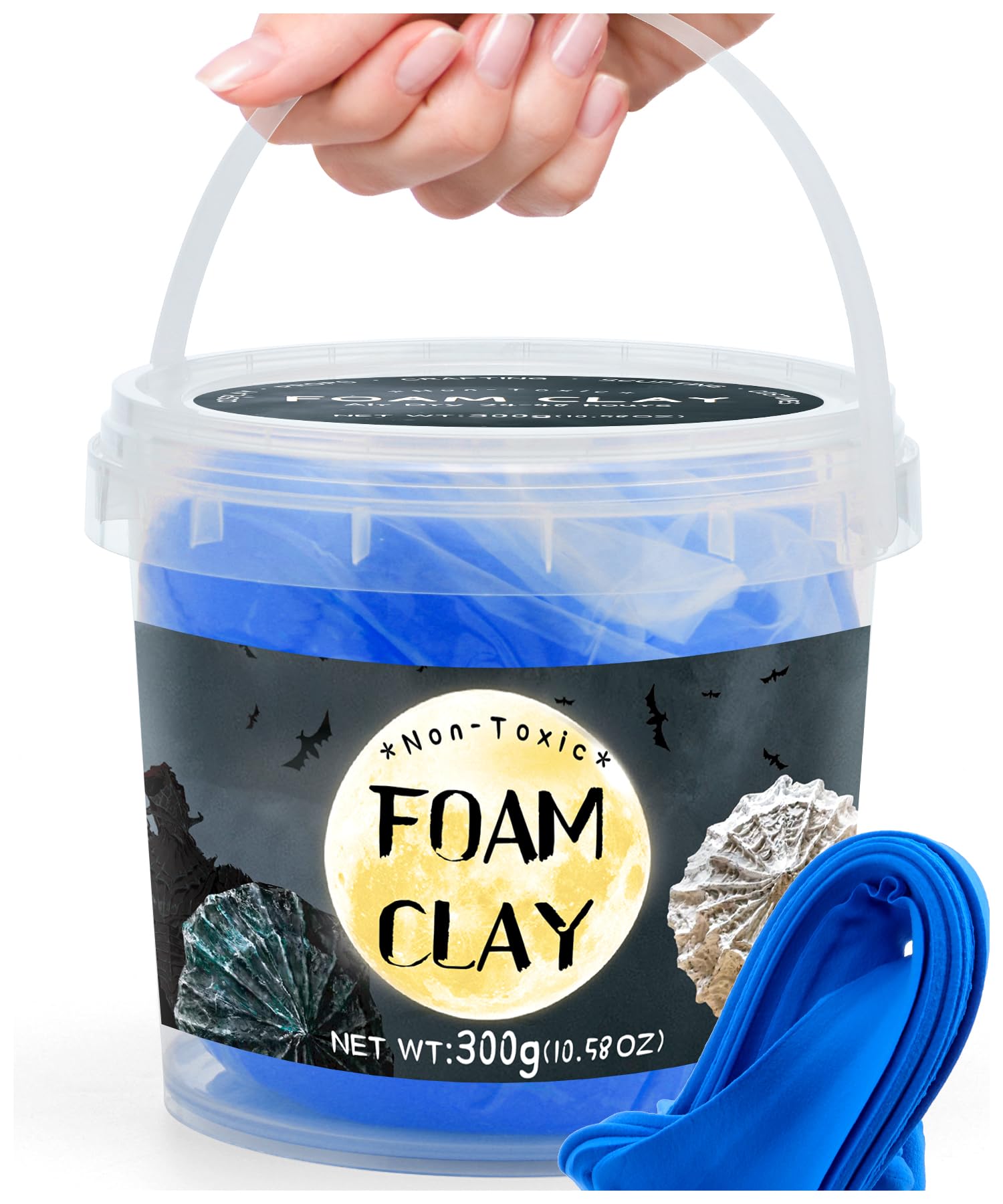 IPETRKBlue Moldable Cosplay Foam Clay (300 Gram) Air Dry Clay - High Density and Perfect for Intricate Designs | Figures | Masks | Craft Projects | Great for Cutting with Tools, Sanding or Shaping