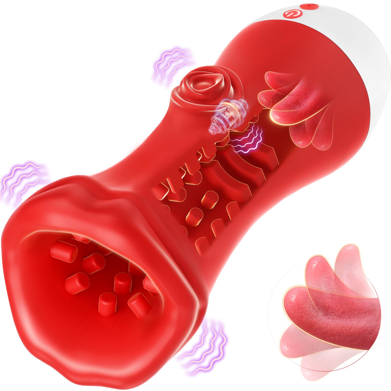 Pangpangmi Masturbieren für Männer Elektrisch, Sex Spielzeug für die Männer Solo Paare Masturbator mit 9 Vibration 9 Lecken Vibrator Sexspielzeug Vibratorensets Masturbatoren