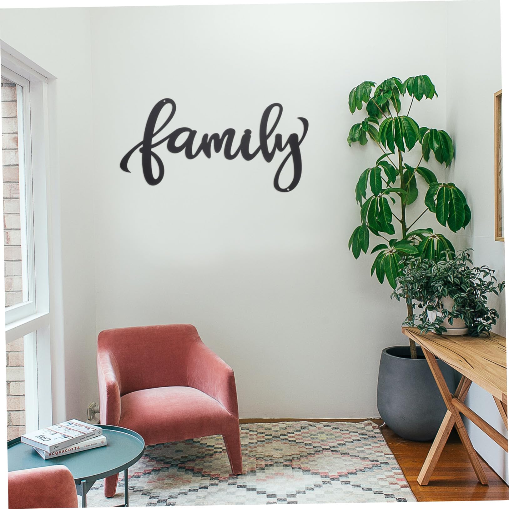 Wandornament Family aus Eisen, Schwarze Wanddekoration