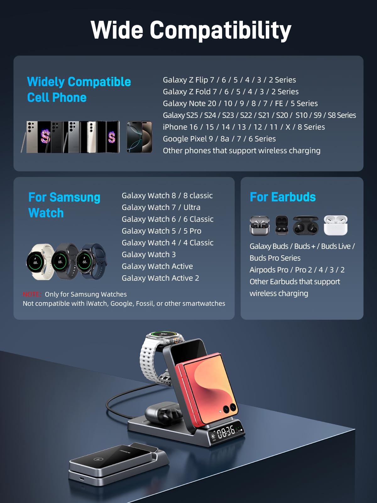 Cargador inalámbrico para Samsung