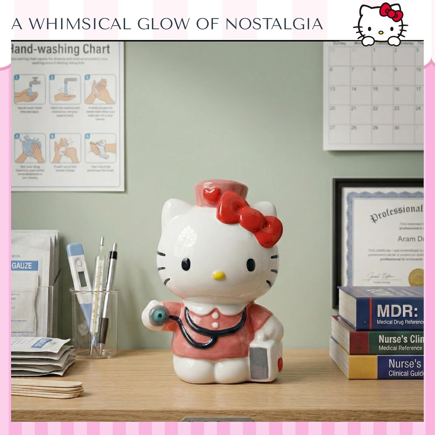 Hello Kitty Nurse Figurine, 4.5" L x 3.5" W x 6.125" H Created by Blue Sky Clayworks
