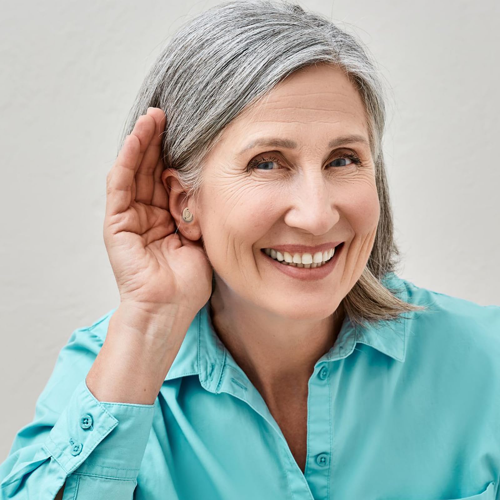 Genius Hearizon Hörverstärker Set 11-tlg, Sprachverstärker, für Senioren, fast unsichtbares In-Ear Design, einfache & intuitive Bedienung, 2 Modi, 5 Lautstärkestufen, bis zu 14 Std. Laufzeit, Ladeetui