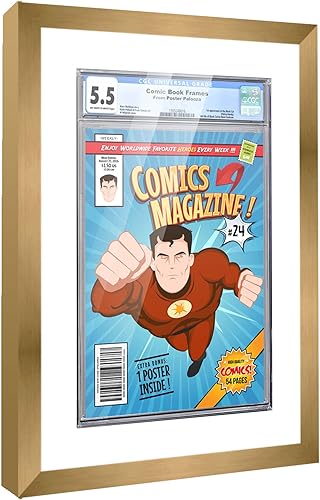 Miniatura 33 de Poster Palooza Marco de cómic con paspartú para 2 cómics CGC, CBCS o PGX Graded Comics – Marco de cómic negro para cómics de 8.125 x 13 pulgadas