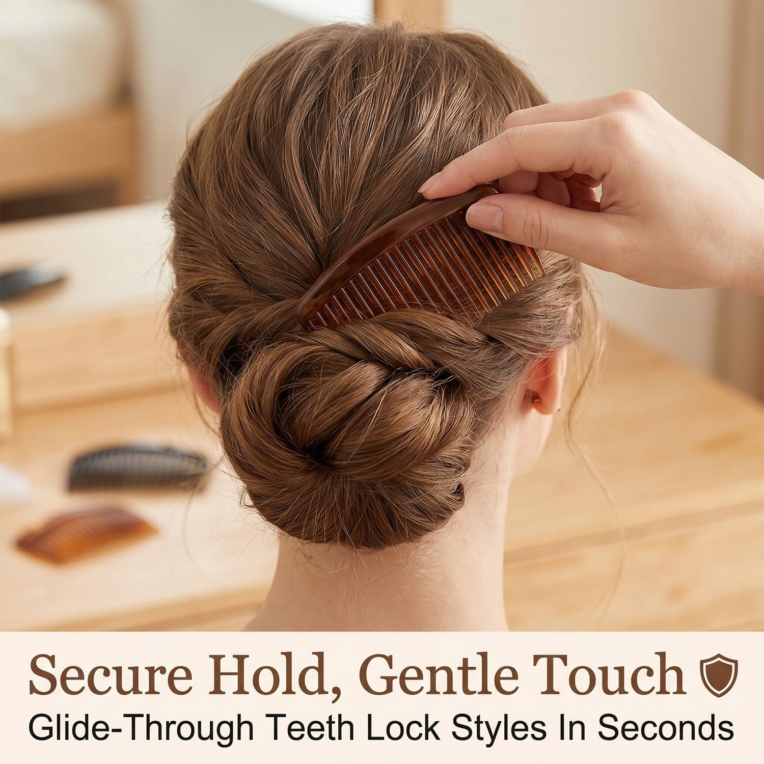 9 Piezas Peinetas para el Pelo, Peineta Francesa de Resina con 7, 23 y 29 Dientes, Accesorios para el Cabello Mujer y Niña para Mantilla, Peinados Diarios y Eventos, Negro, Marrón y Transparente