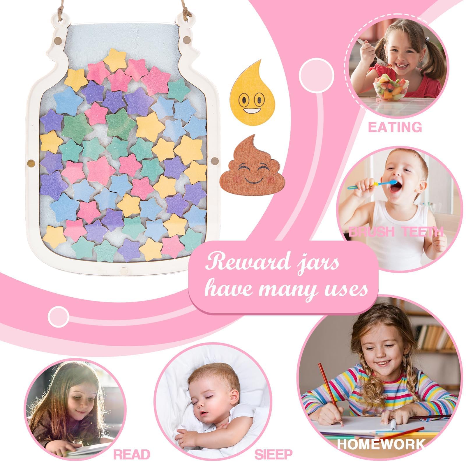 Snapklik.com : 102 PCS Stars Reward Jar For Kids, Large Reward Chart ...