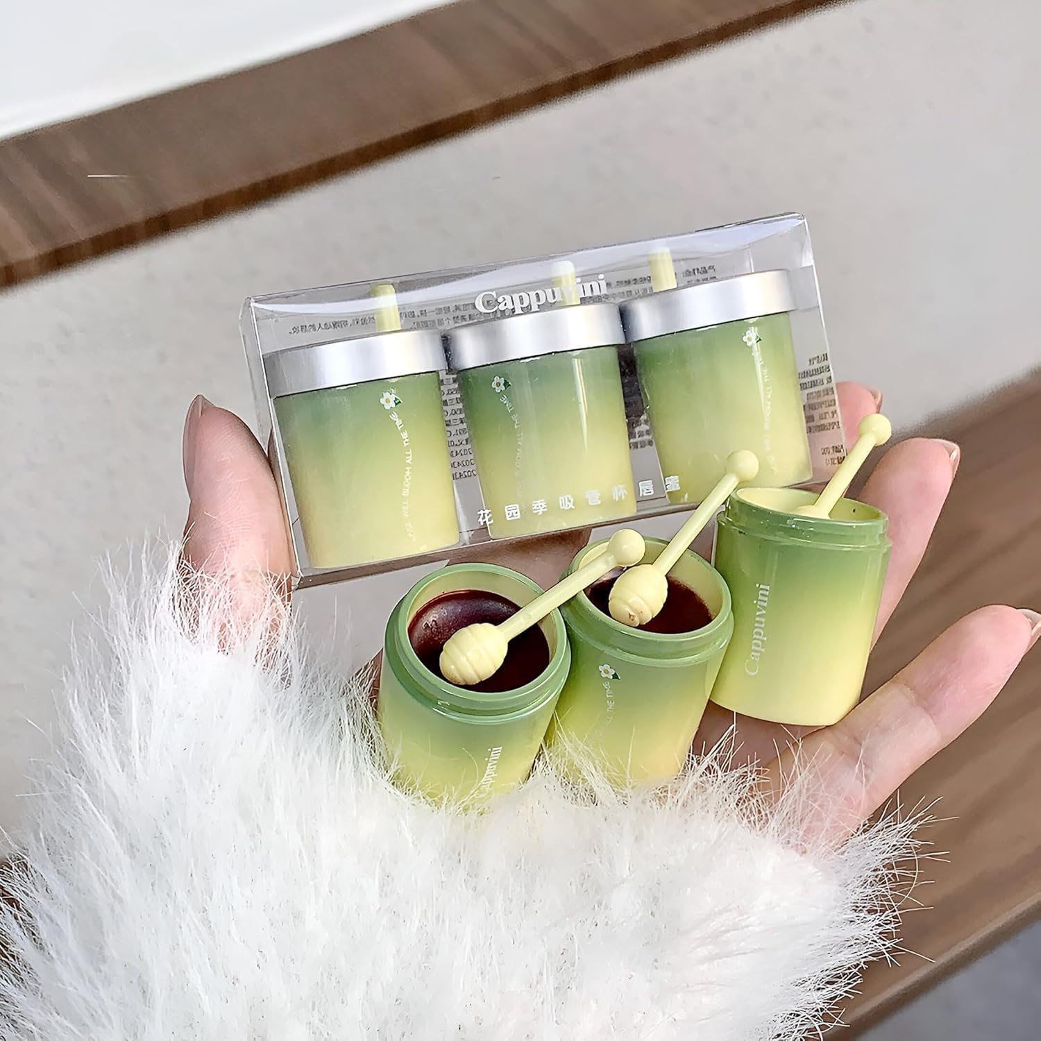 CAPPUVINI Garden Season Straw Cup Glossy Lipstick | Combo Pack Set | High Shine Non-Sticky Gloss | Liquid Lipsticks Set with Honey Dipper Applicator | Light Pink Red Wine Nude Dream Colors | Long-Lasting Lip Glaze | Moisturizing Lip for Teen Women Girls (SET-B(04,05&06), 15g)