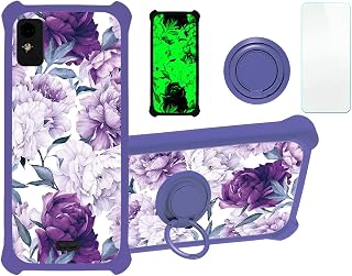 jioeuinly Blu Studio Mini 2023 Case Compatible with Blu Studio Mini 2023 Phone Case Cover [with Tempered Glass Screen Protector][Hard PC + Soft Silicone][Ring Support] [Luminous Effect] YGZ-ZSH