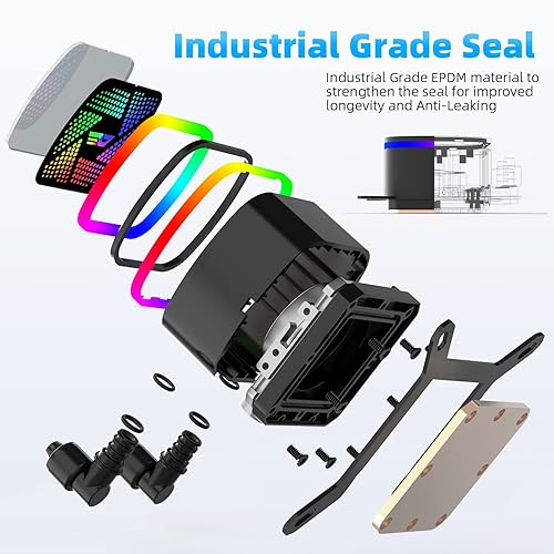 Miniatura 2 de darkFlash Enfriador líquido de CPU AIO enfriador DT360 AIO de 4724in con bomba RGB de doble cámara ventiladores PWM de alto rendimiento radiador 360